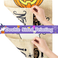 6sisc 2Pcs Halloween Mouse Garden Flags Pumpkin Ghost Double Sided Burlap Yard Signs Happy Halloween House Flag Boo Holiday Outdoor Decorations for Farmhouse Lawn Patio Home Indoor 12 x 18 Inch