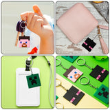 6sisc 24Pcs Pixel Miner Party Supplies Crafting Style Character Bracelets & Key Chains Pixelated Themed Silicone Wristband Key Ring Gamer Birthday Presents Parties Favor Decoration for Kids